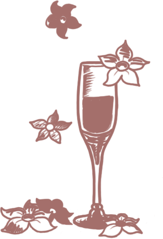 illustration flûte de champagne - cofee-tone